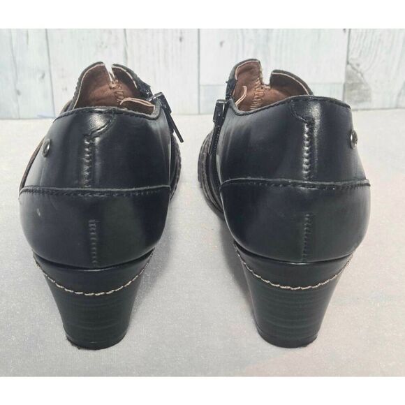 Pikolinos Lille Leather Heeled Pilgrim Bootues w Strap Details Sz. 37 / 6.5-7 - Picture 12 of 13